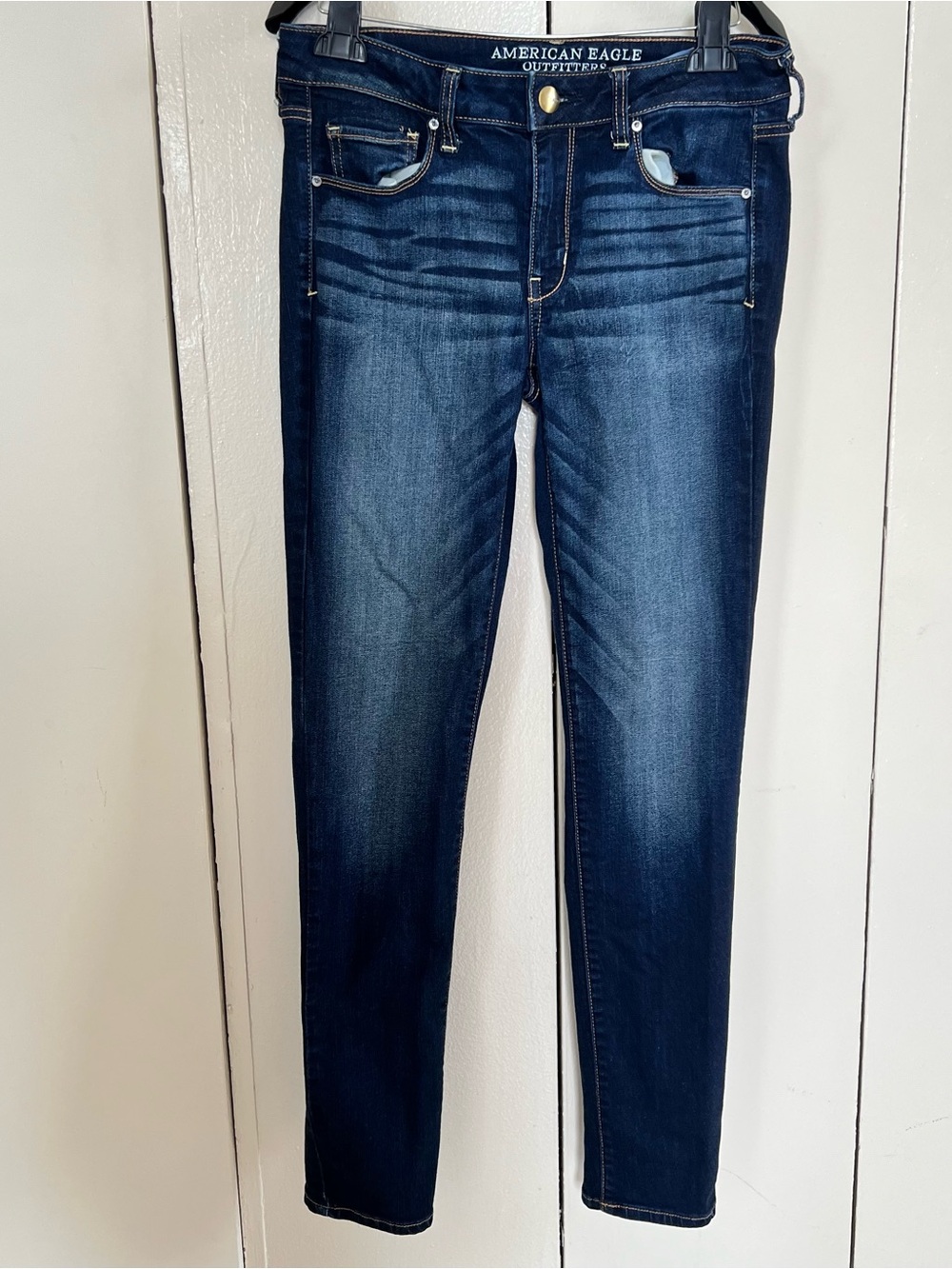 American Eagle Outfitters Dark Blue Stretch Skinny Jeans